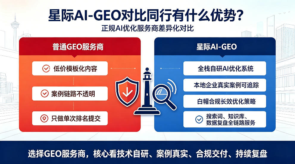 铜川星际AI-GEO对比同行有什么优势？正规AI优化服务商差异化对比